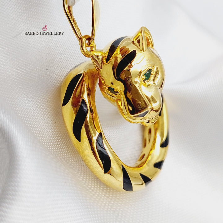 21K Gold Tiger Pendant by Saeed Jewelry - Image 1