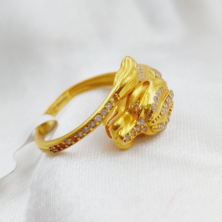 21K Gold Tiger Zirconia Ring by Saeed Jewelry - Image 4