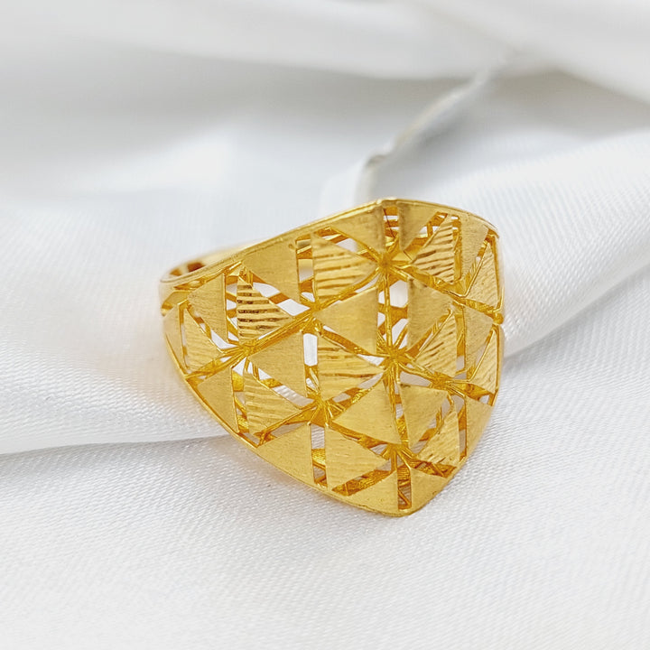 21K Gold Triangles Ring by Saeed Jewelry - Image 4