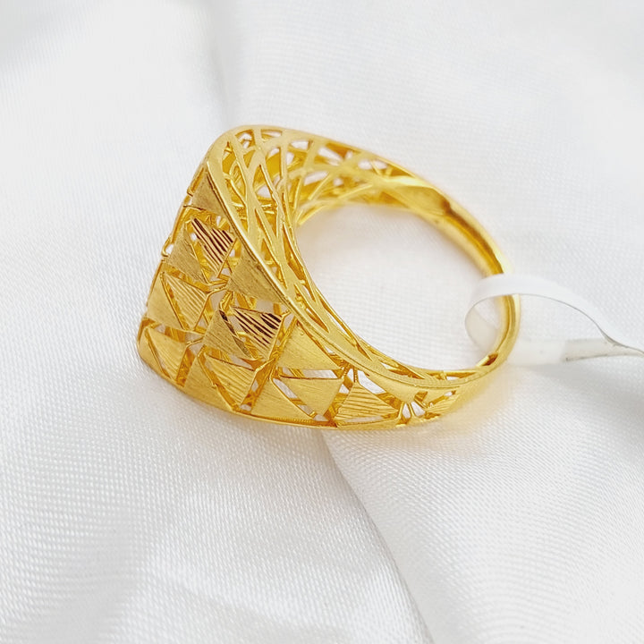 21K Gold Triangles Ring by Saeed Jewelry - Image 5