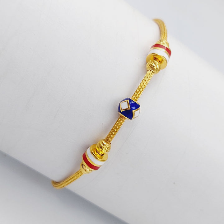 21K Gold Turkish Bracelet Enamel by Saeed Jewelry - Image 5