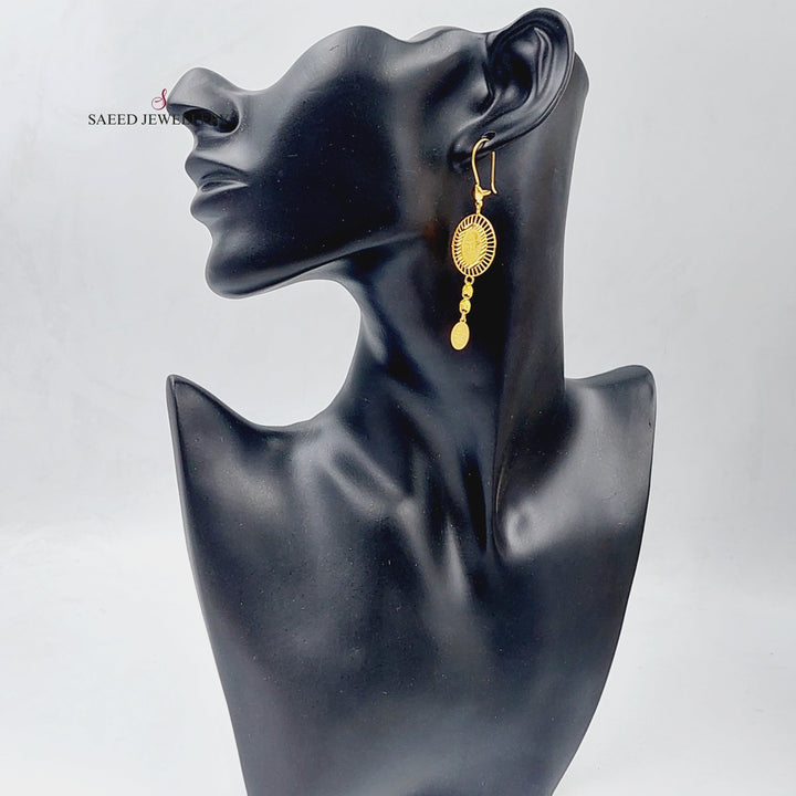 21K Gold Turkish Earrings by Saeed Jewelry - Image 2