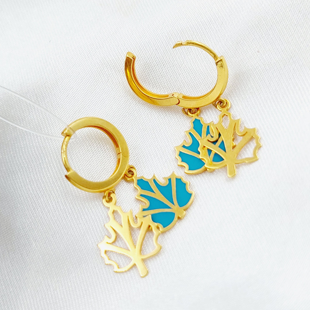 21K Gold Turkish Earrings by Saeed Jewelry - Image 7