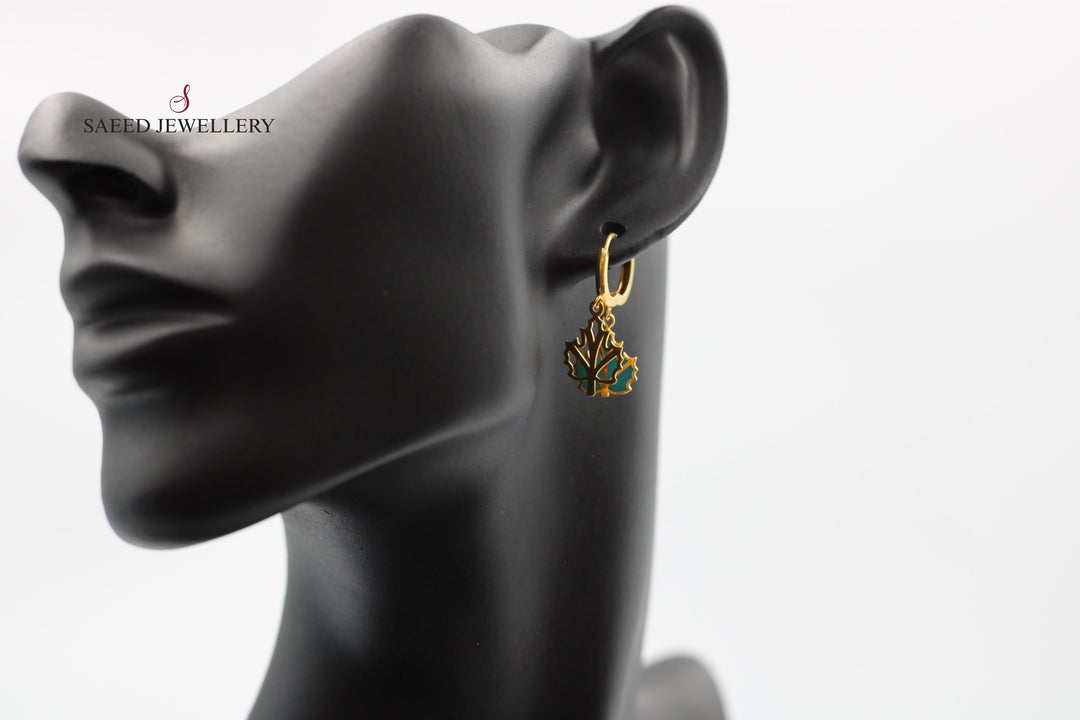 21K Gold Turkish Earrings by Saeed Jewelry - Image 5