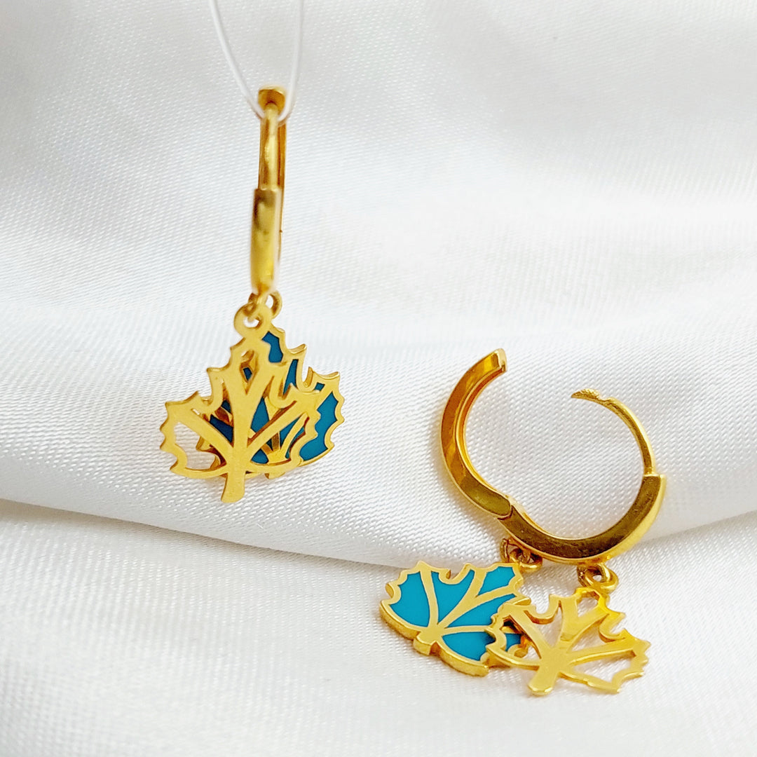 21K Gold Turkish Earrings by Saeed Jewelry - Image 10