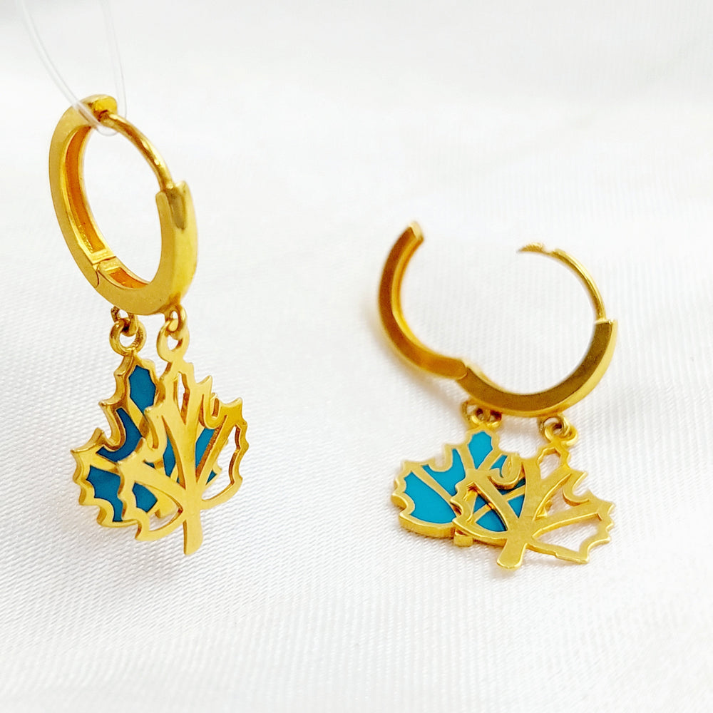 21K Gold Turkish Earrings by Saeed Jewelry - Image 2