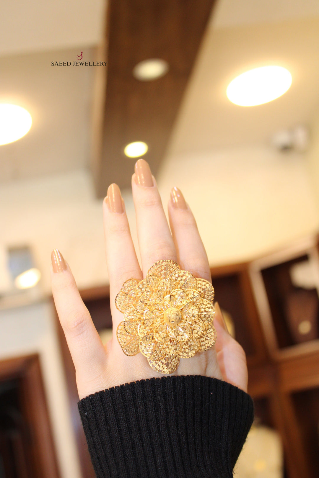 21K Gold Turkish Fancy Ring by Saeed Jewelry - Image 2