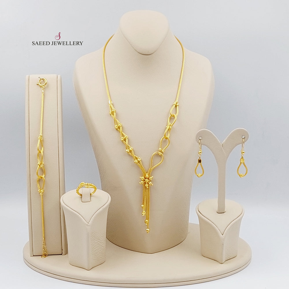 21K Gold Turkish Fancy set 4 pieces by Saeed Jewelry - Image 2