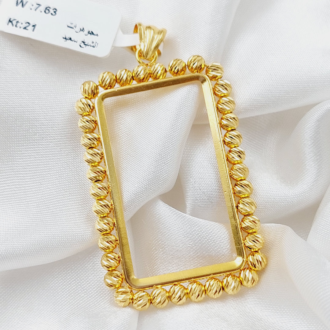 21K Gold Turkish Frame Pendant by Saeed Jewelry - Image 3