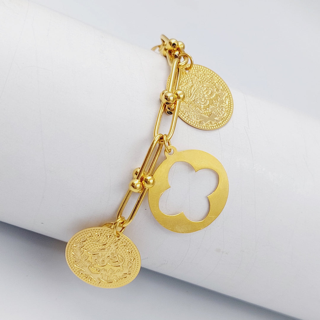 21K Gold Turkish Rashadi Bracelet by Saeed Jewelry - Image 3