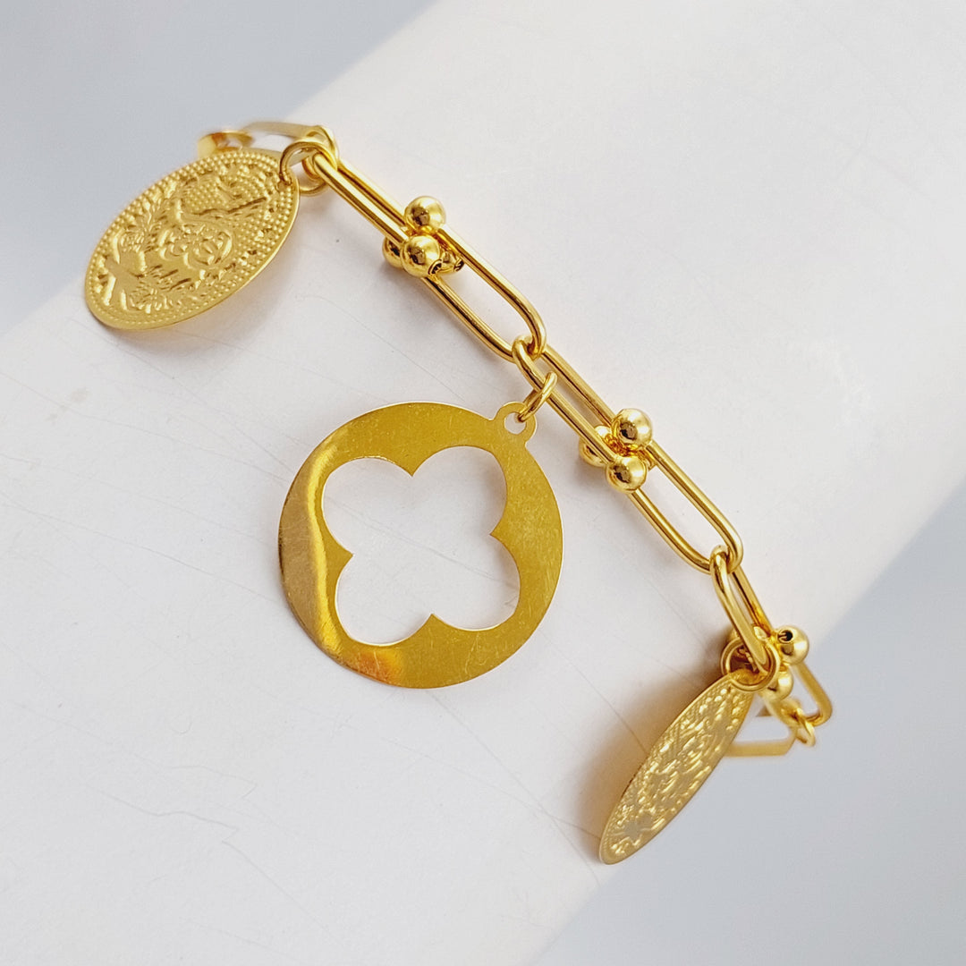 21K Gold Turkish Rashadi Bracelet by Saeed Jewelry - Image 1