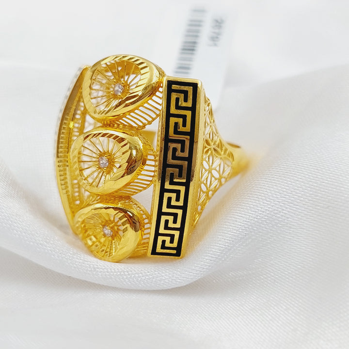 21K Gold Turkish Ring Enamel by Saeed Jewelry - Image 3