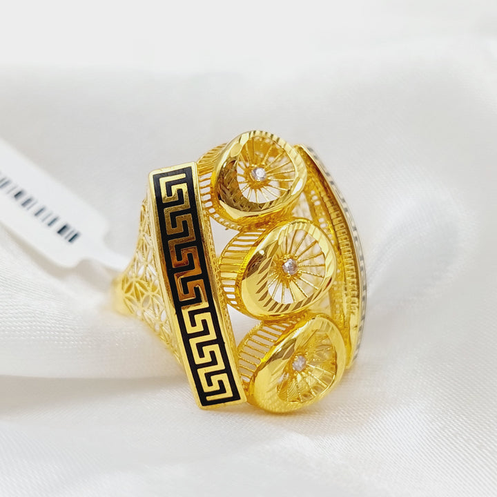 21K Gold Turkish Ring Enamel by Saeed Jewelry - Image 4