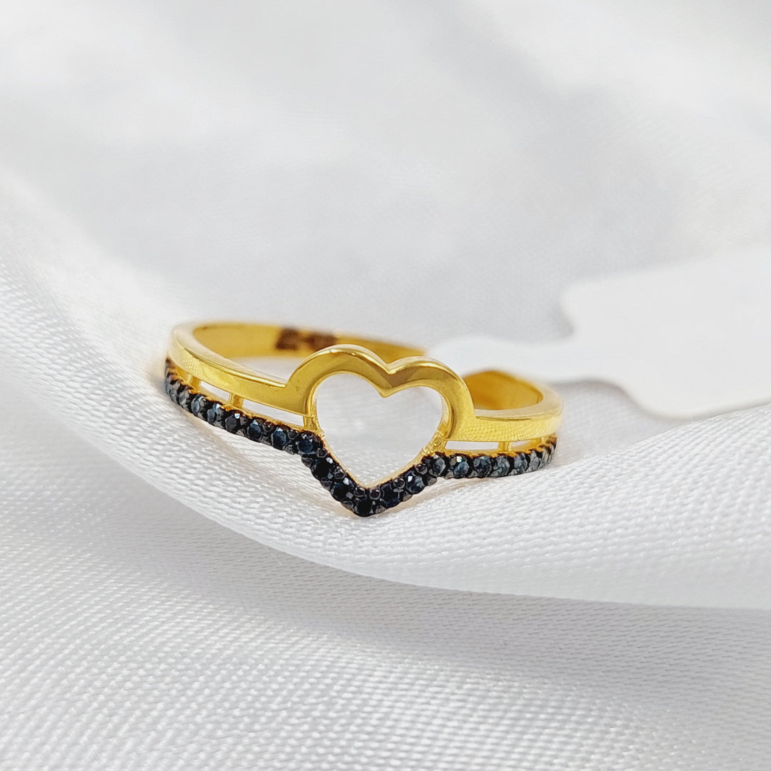 21K Gold Turkish Ring Heart by Saeed Jewelry - Image 1