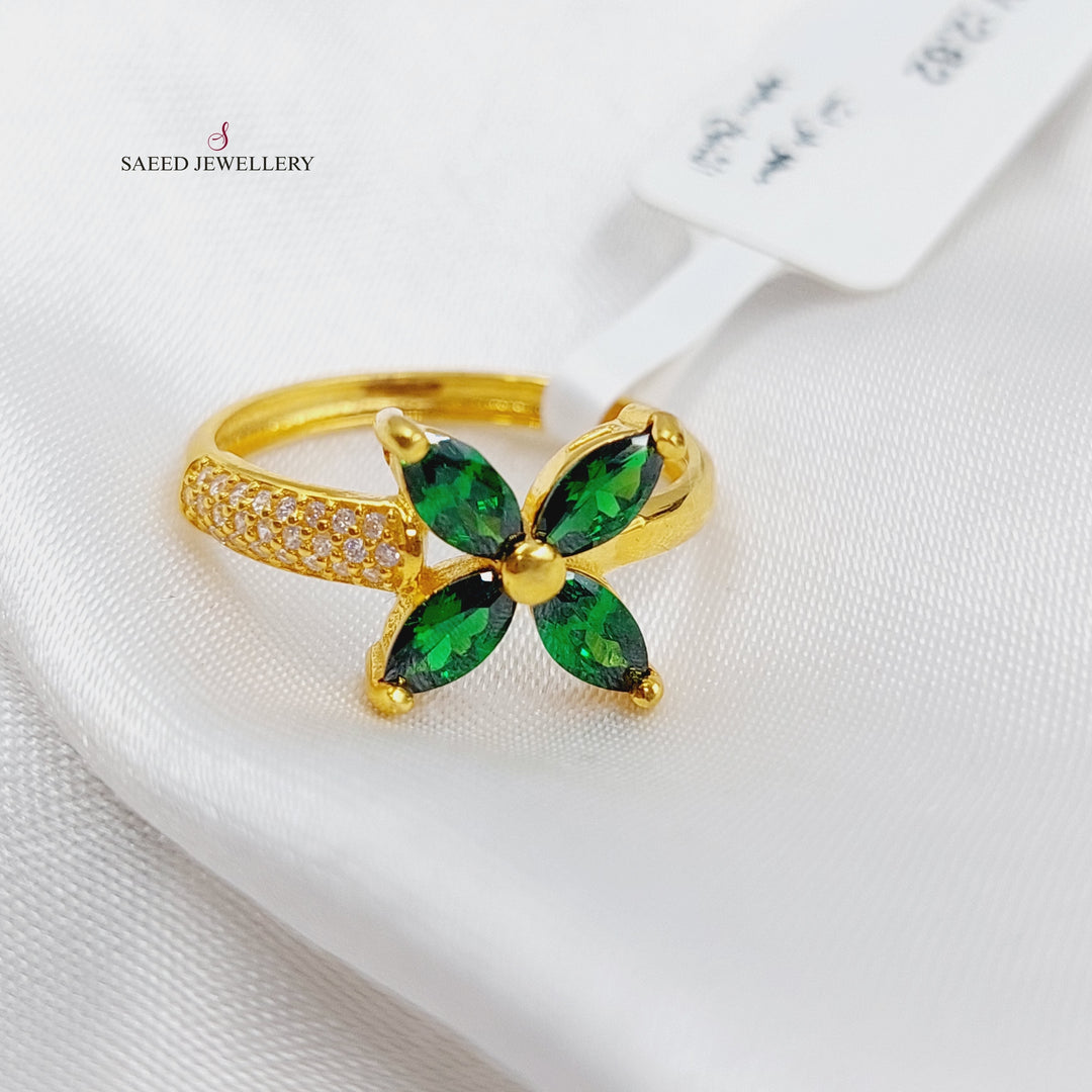 21K Gold 21K Turkish Ring and Clover by Saeed Jewelry - Image 4