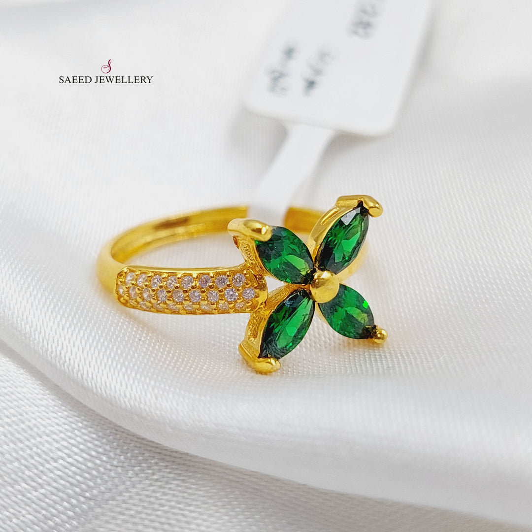 21K Gold 21K Turkish Ring and Clover by Saeed Jewelry - Image 1