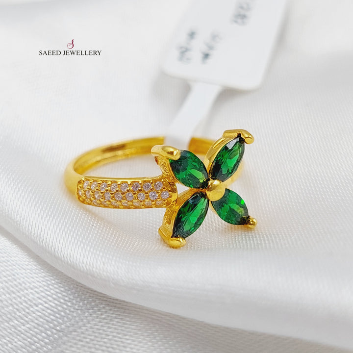 21K Gold 21K Turkish Ring and Clover by Saeed Jewelry - Image 1