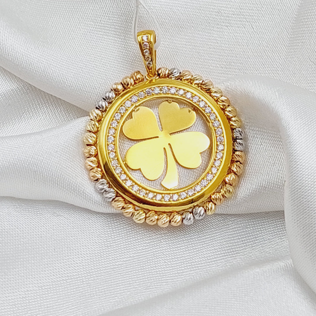 21K Gold Turkish Rose Pendant by Saeed Jewelry - Image 3