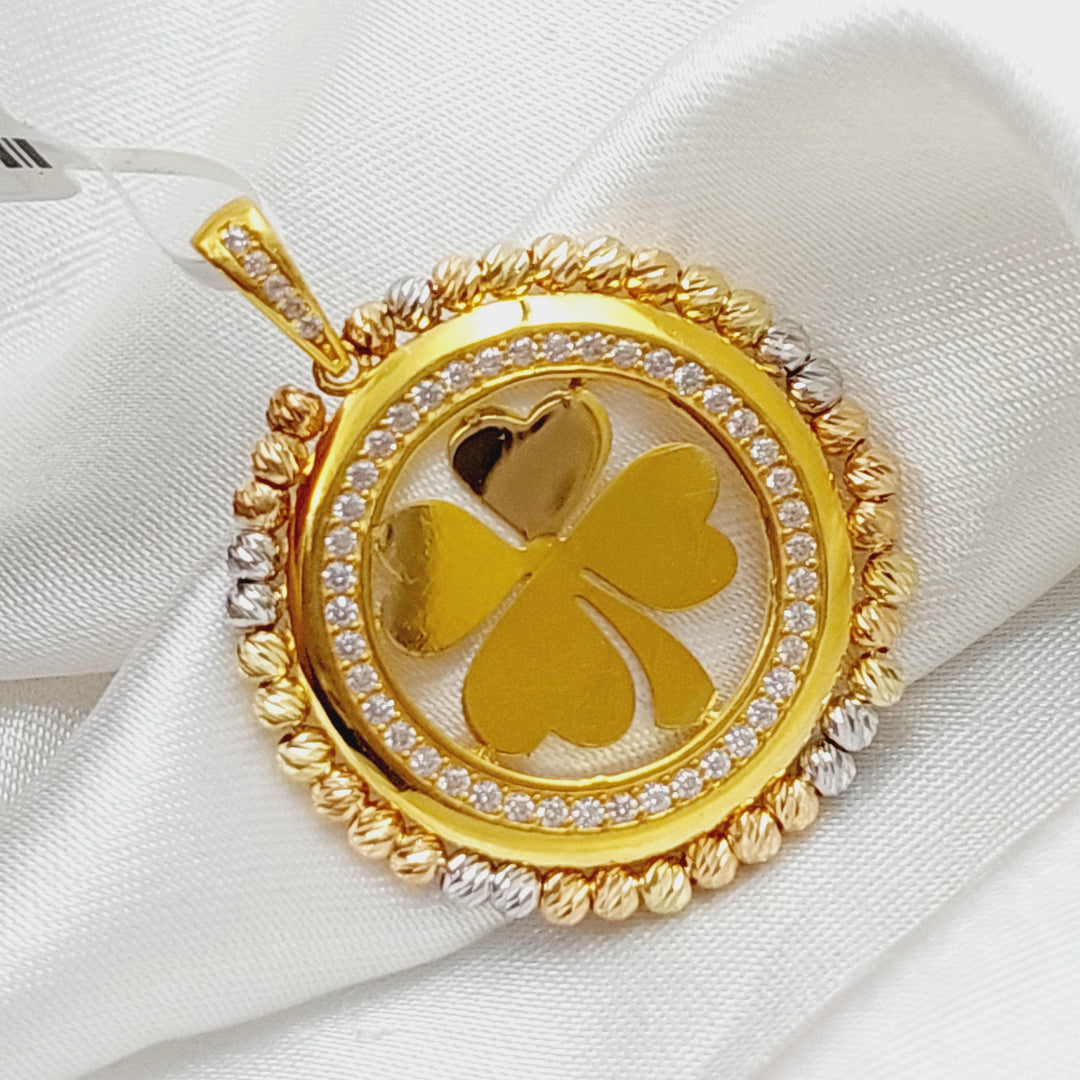 21K Gold Turkish Rose Pendant by Saeed Jewelry - Image 4