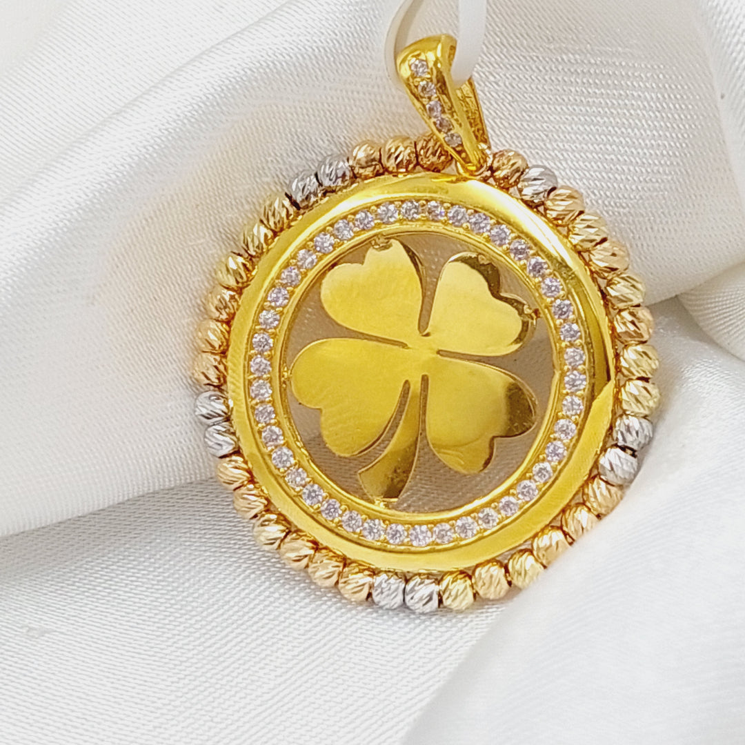 21K Gold Turkish Rose Pendant by Saeed Jewelry - Image 1