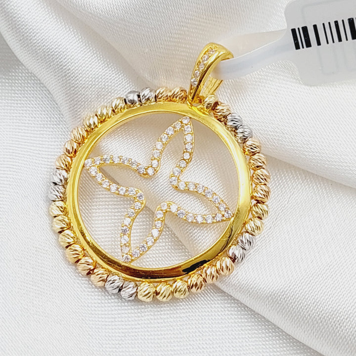 21K Gold 21K Turkish Clover Pendant by Saeed Jewelry - Image 1