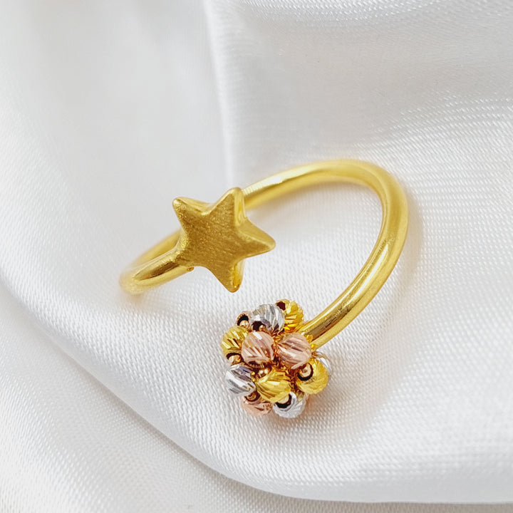 21K Gold Turkish Star Ring by Saeed Jewelry - Image 3