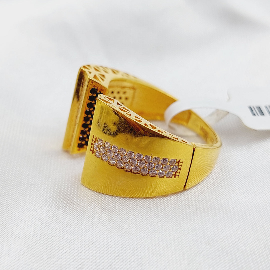 21K Gold Turkish Zirconia Ring by Saeed Jewelry - Image 4