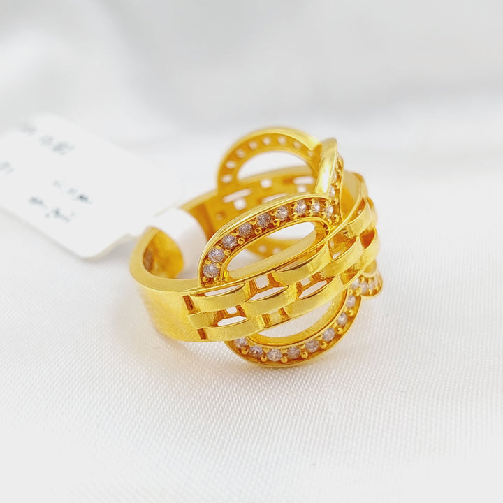 21K Gold Turkish Zirconia Ring by Saeed Jewelry - Image 3