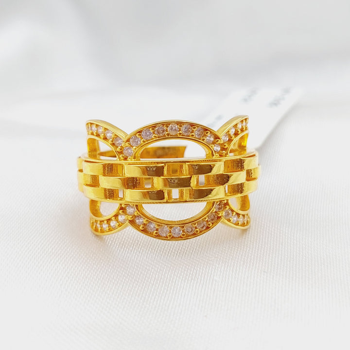 21K Gold Turkish Zirconia Ring by Saeed Jewelry - Image 4