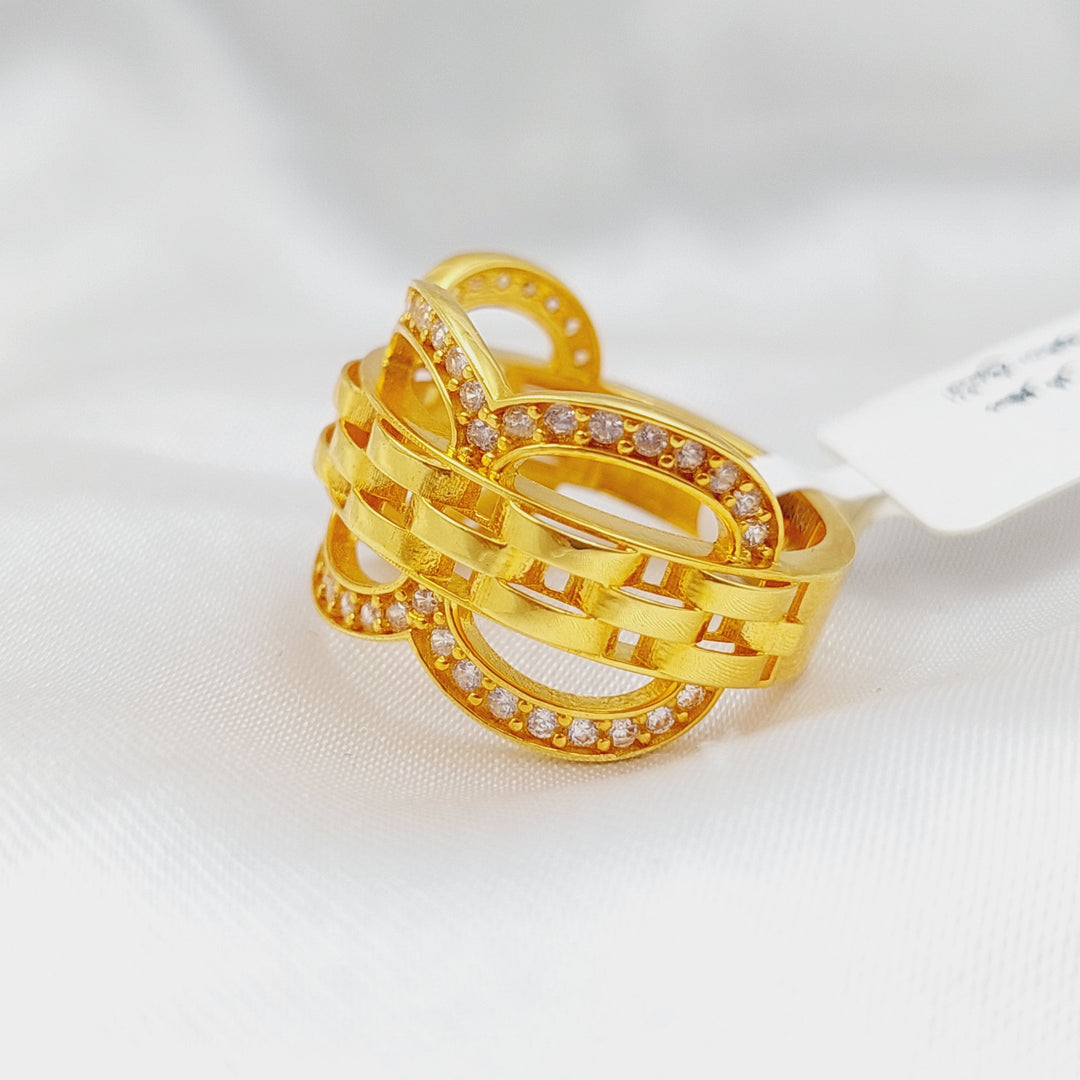 21K Gold Turkish Zirconia Ring by Saeed Jewelry - Image 1