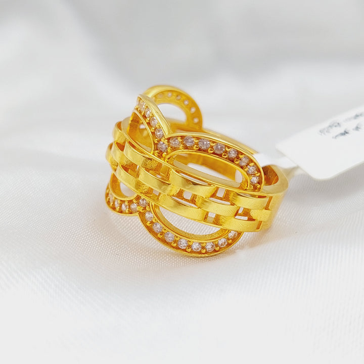 21K Gold Turkish Zirconia Ring by Saeed Jewelry - Image 1