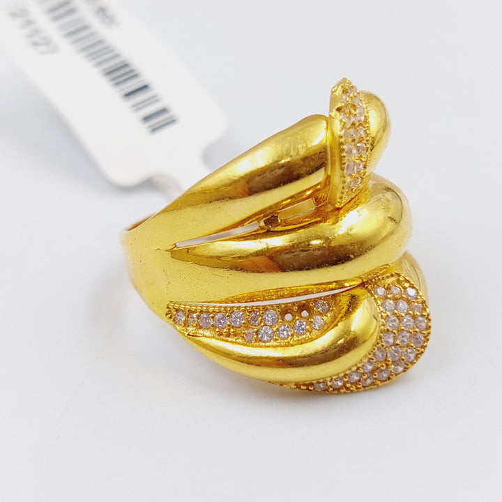 21K Gold Turkish Zirconia Ring by Saeed Jewelry - Image 5