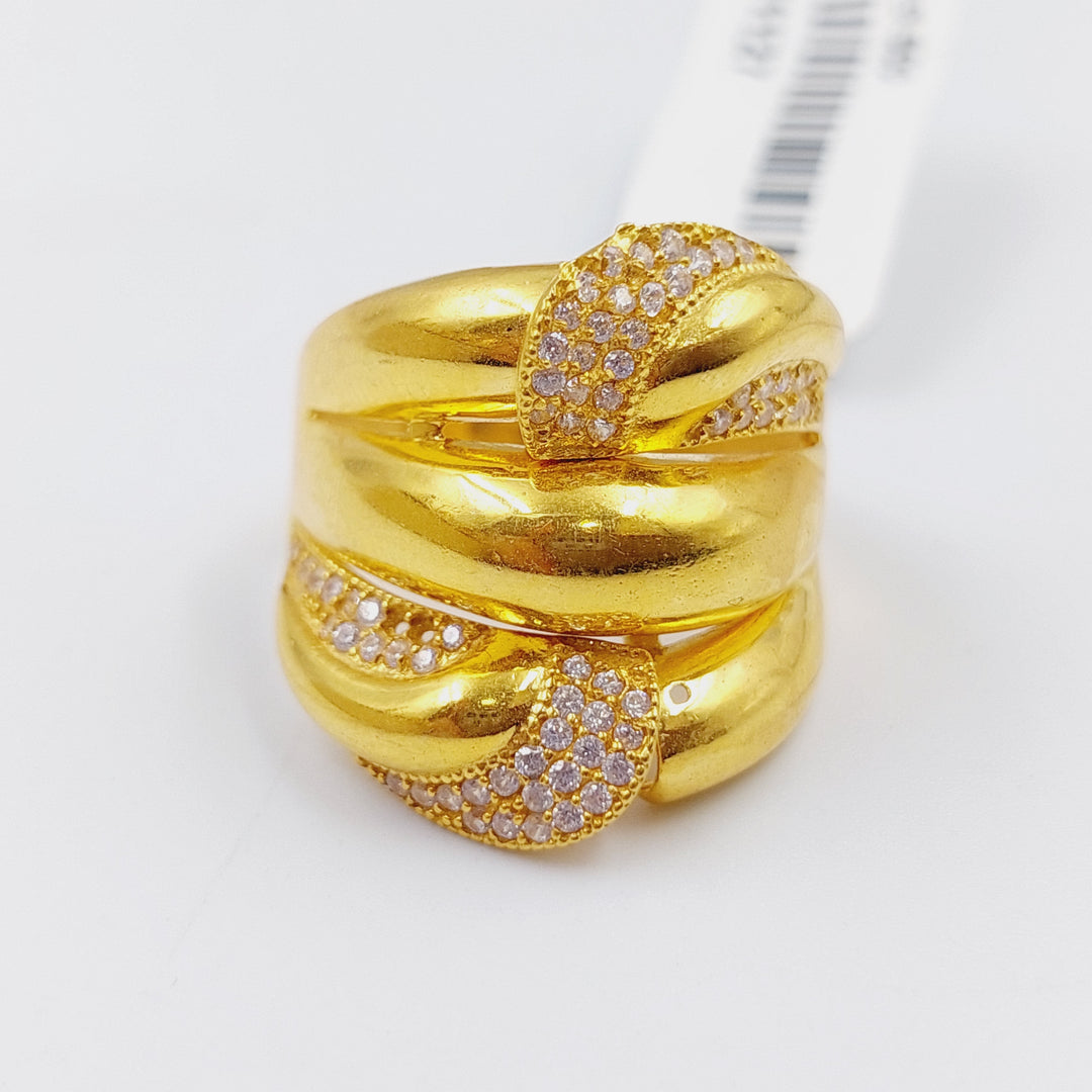 21K Gold Turkish Zirconia Ring by Saeed Jewelry - Image 1