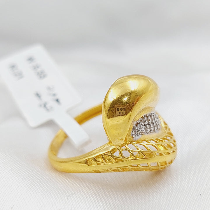 21K Gold Turkish Zirconia Ring by Saeed Jewelry - Image 3