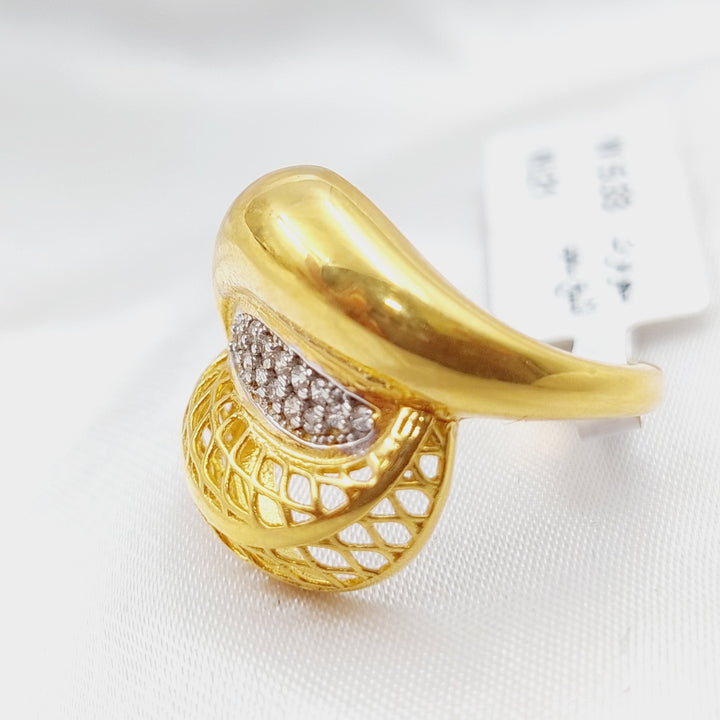 21K Gold Turkish Zirconia Ring by Saeed Jewelry - Image 7