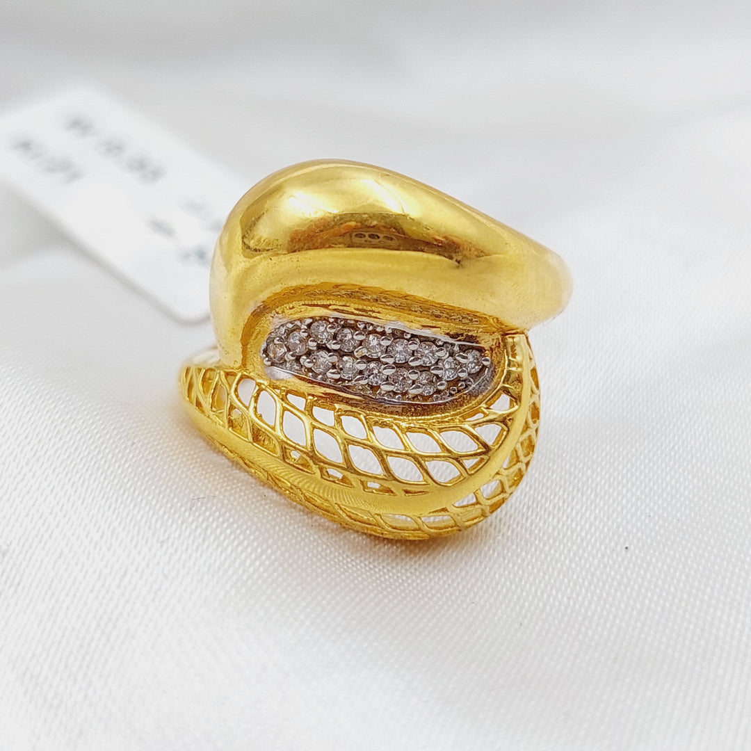 21K Gold Turkish Zirconia Ring by Saeed Jewelry - Image 1