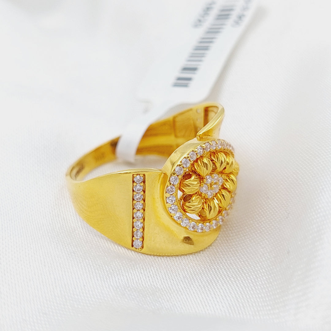 21K Gold Turkish Zirconia Ring by Saeed Jewelry - Image 3