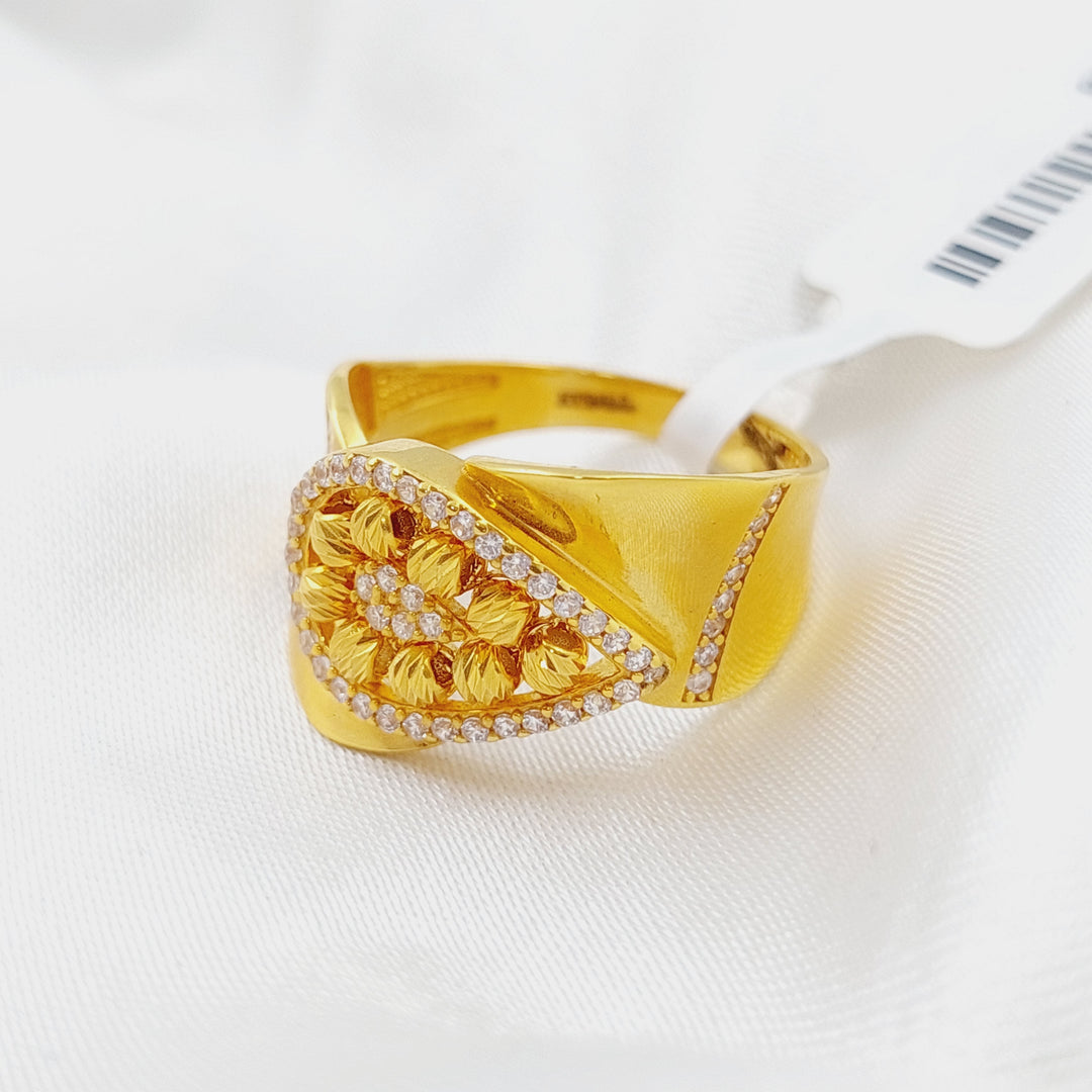 21K Gold Turkish Zirconia Ring by Saeed Jewelry - Image 1