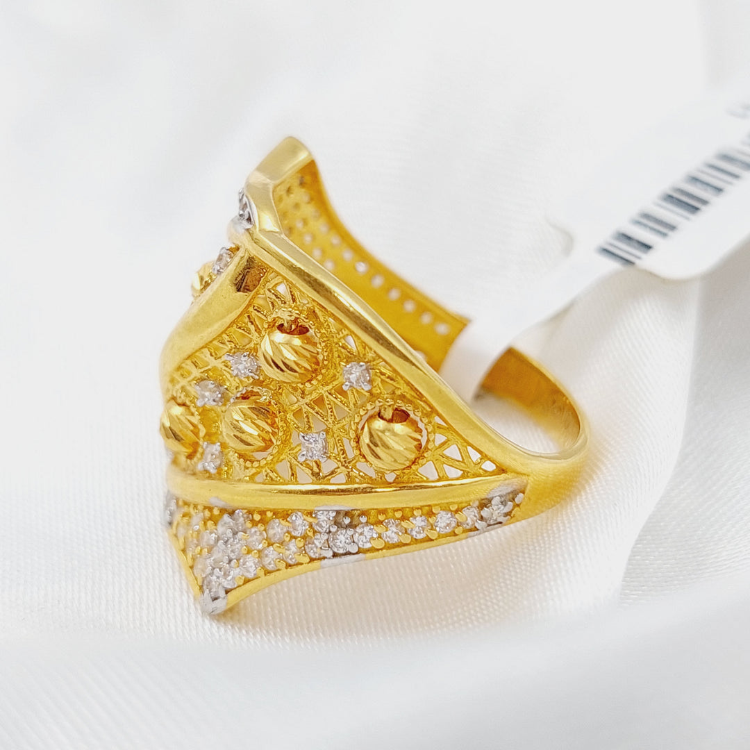 21K Gold Turkish Zirconia Ring by Saeed Jewelry - Image 1