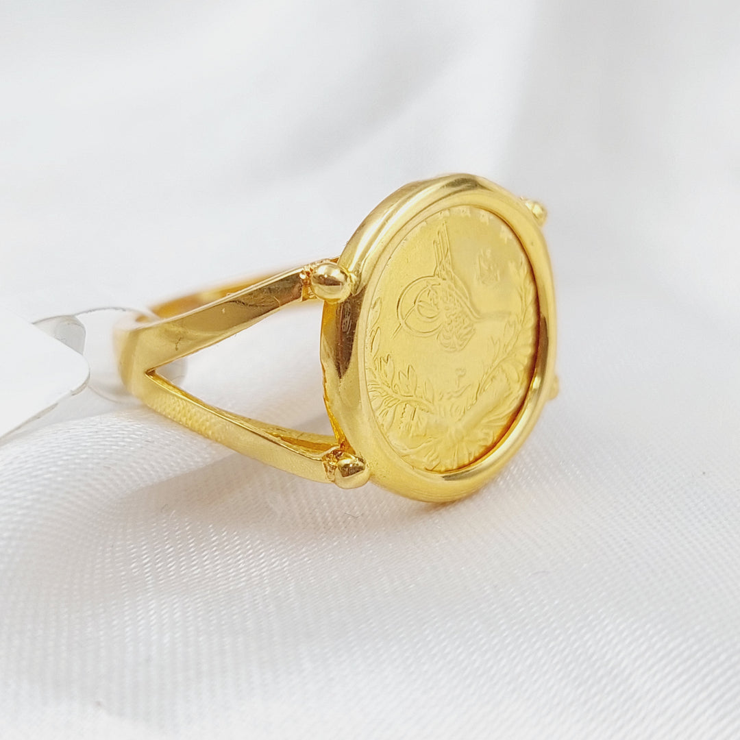 21K Gold Turkish lira Ring by Saeed Jewelry - Image 4