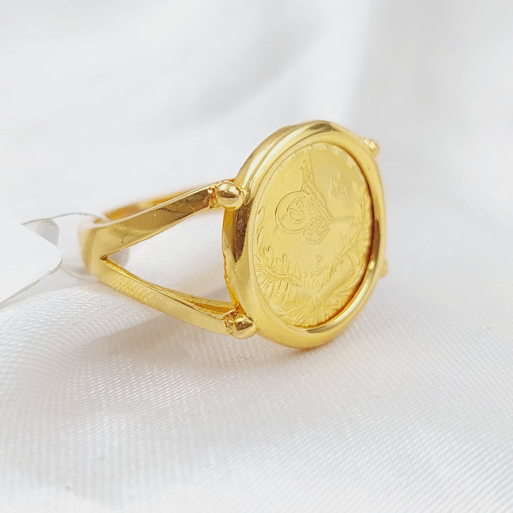 21K Gold Turkish lira Ring by Saeed Jewelry - Image 4