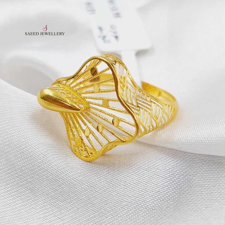 21K Gold Turkish peacock Ring by Saeed Jewelry - Image 1