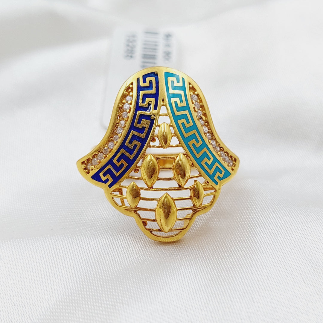 21K Gold Turquoise Ring by Saeed Jewelry - Image 3