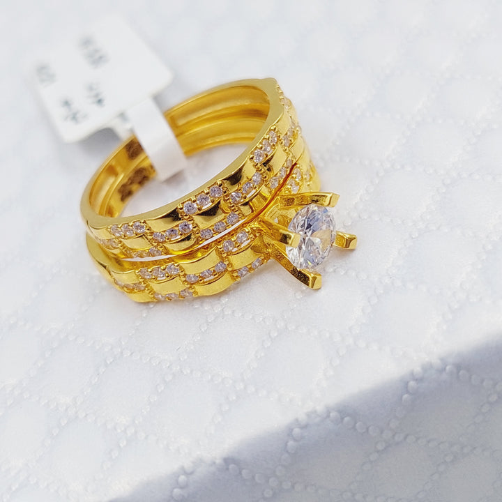 21K Gold Twins Engagement Ring by Saeed Jewelry - Image 8