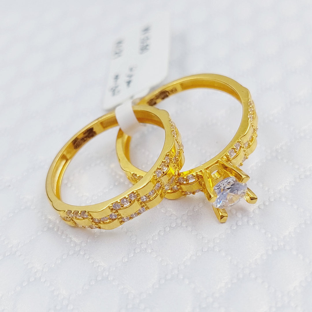 21K Gold Twins Engagement Ring by Saeed Jewelry - Image 4