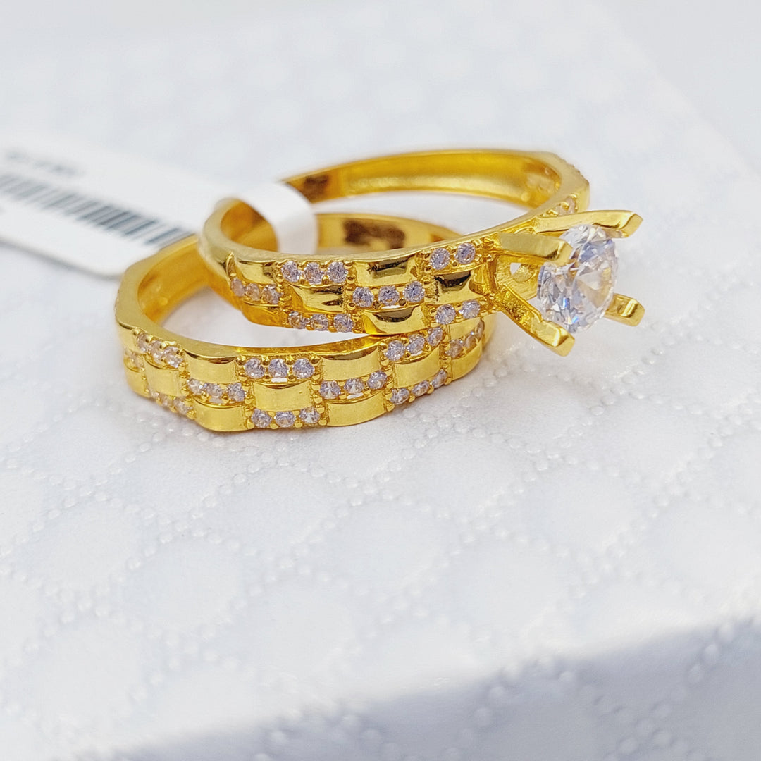 21K Gold Twins Engagement Ring by Saeed Jewelry - Image 6