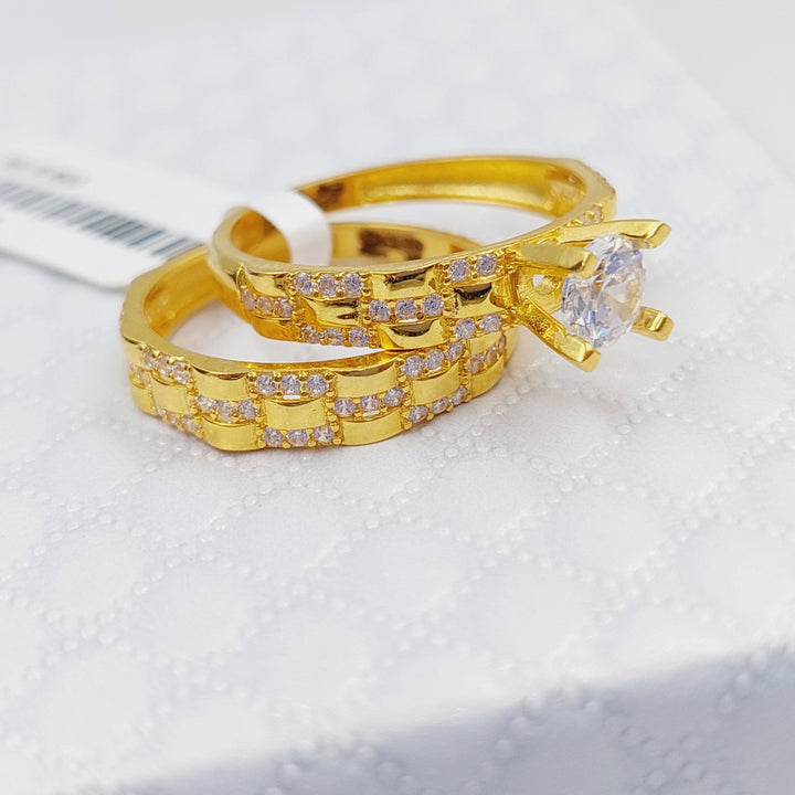 21K Gold Twins Engagement Ring by Saeed Jewelry - Image 6