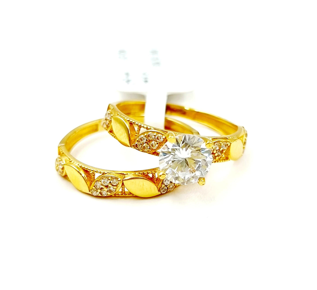 21K Gold Twins Engagement Ring by Saeed Jewelry - Image 2