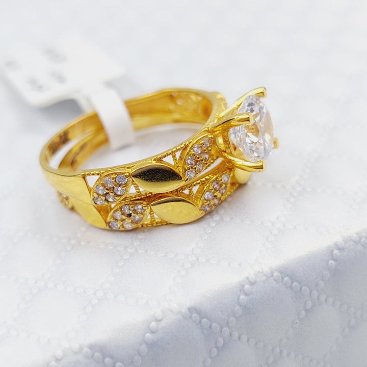 21K Gold Twins Engagement Ring by Saeed Jewelry - Image 4