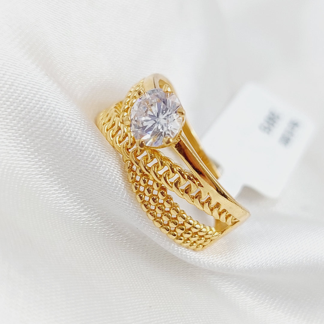 21K Gold Twins Engagement Ring by Saeed Jewelry - Image 4